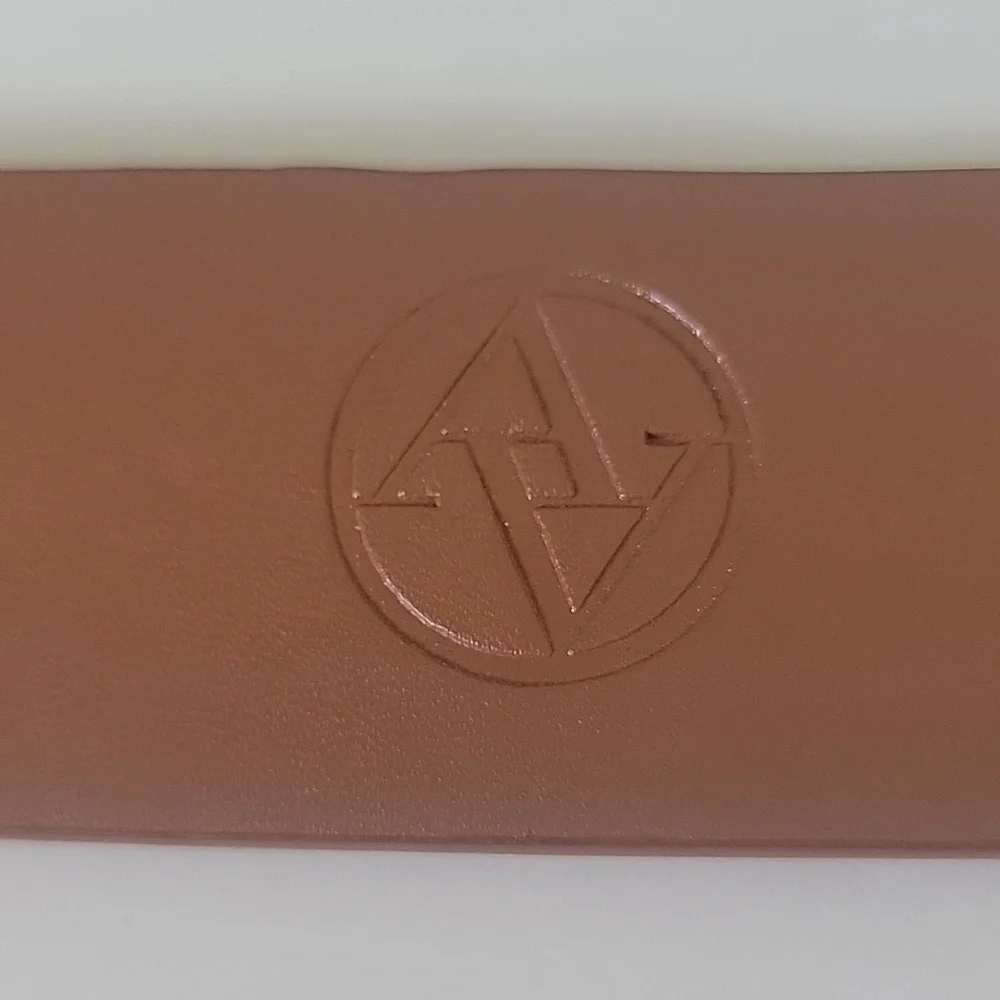 Adrienne Vittadini AV Signature Logo Brown Belt With Polished Gold Buckle L/XL - Picture 6 of 9